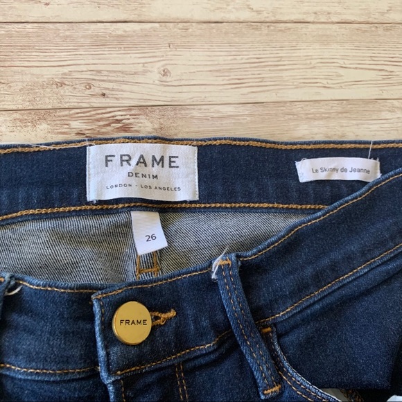 Frame Le Skinny de Jeanne Dark Wash Skinny Jeans Grove St - Picture 5 of 9